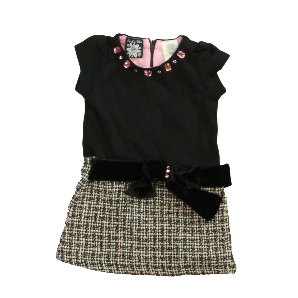 So La Vita Girls Black | Pink Dress size: 12 Months